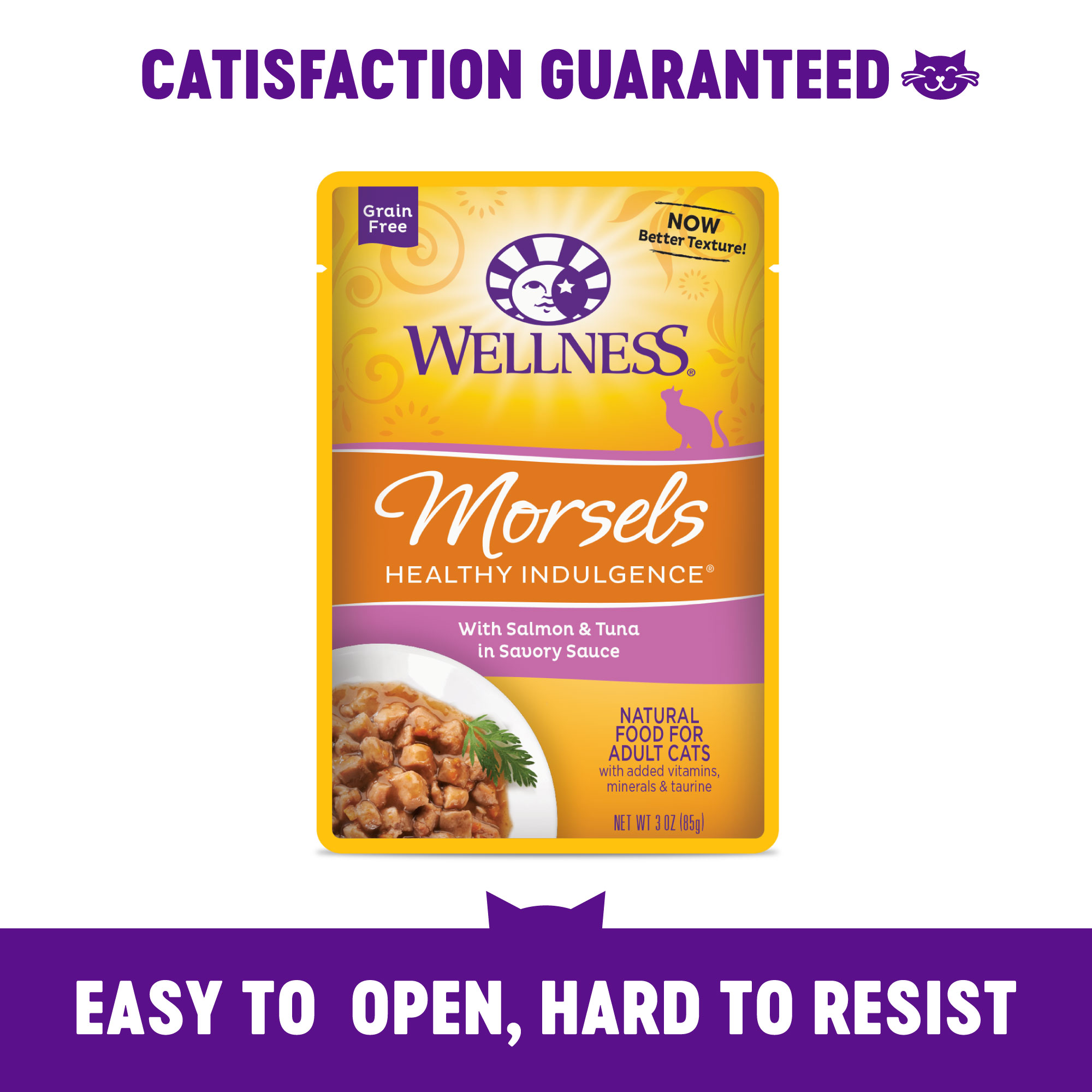 Wellness Healthy Indulgence Morsels for Cats with Salmon & Tuna in Savory Sauce Wellness