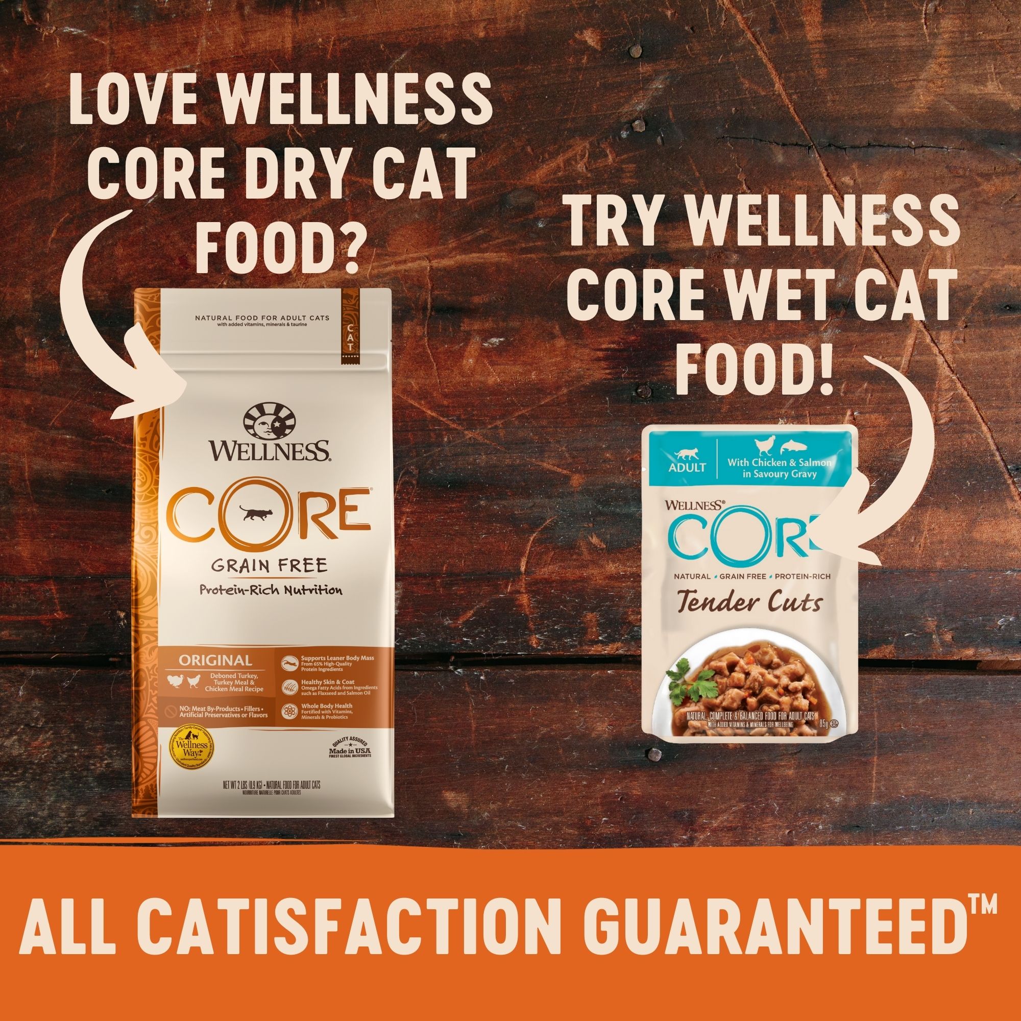 Wellness CORE Tender Cuts for Cats With Chicken & Salmon in Savoury